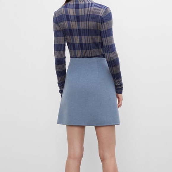 Club Monaco Centie Wool Mini Skirt Blue Size 4 - Picture 2 of 5